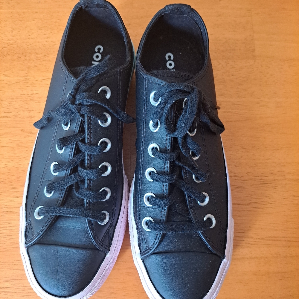 Converse Ctas lift leather platform black polar W